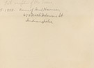 Photograph of crowd in front of Harrison's North Delaware Street home in 1888. Wider view showing crowd in front of Delaware Street home and showing the houses to the north. Brick driveway and sidewalk in foreground.