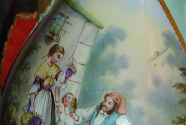 Vase with blue and orange closeup wedding gifts from John Scott Harrison