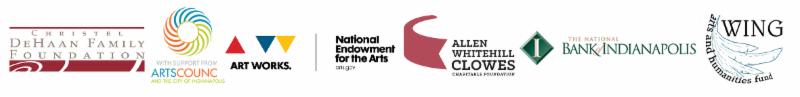 An image showing Candlelight Theatre's sponsors, including The DeHaan Family foundation, Arts council, art works, national endowment for the arts, allen whitehill clowes, the national bank of indianapolis, and the wing arts and humanities fund
